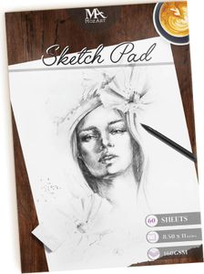 MozArt Supplies Premium Skizzenblock A4 60 Blatt 160 g/m² Zeichenblock Skizzenpapier Sketchbook