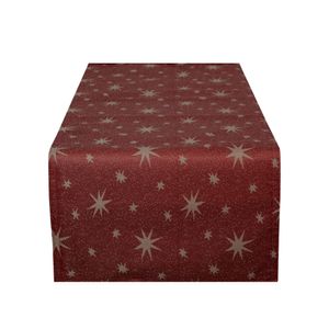 Tischläufer 40x140 cm Rot Weihnachten Polyester Sterne Tischband Herbst Advent Weihnachts Tischdeko