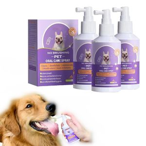 3x Zahnreinigungsspray für Hunde & Katzen,Haustier,Mundspray Saubere Zähne,Ziele Zahnstein & Plaque beseitigen Mundgeruch,50ml*3