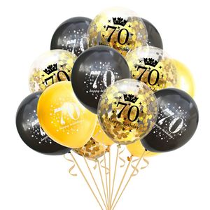 Oblique Unique Konfetti Luftballon Set Zahl 70 Geburtstag Happy Birthday 15 Ballons Jubiläum Party Deko Ballons