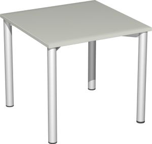 Geramöbel Schreibtisch feste Höhe, 800x800x720, Lichtgrau/Silber, S-550101-LS