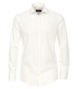 Casa Moda - Evening - Festliches Bügelfreies Herren Hemd mit Kläppchenkragen, weiß und creme (005550), Größe:40, Farbe:Creme (62)