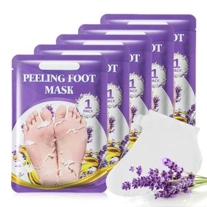 Fußmaske Hornhaut Socken 5 Paar - Hornhaut Entfernung Fussmaske, Feuchtigkeitsspendende Fußmaske Lavendel