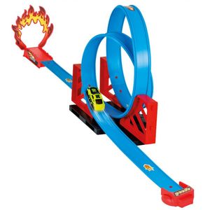 Pilsan Spielzeug-Rennbahn 07678 Doppel-Looping, Rennwagen, Fahrbahnlänge 250 cm blau
