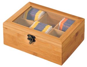 KESPER Tee-Box mit 6 Fächern, Bambus, 21,7 x 16 x 9 cm 58902
