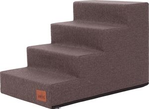 Hobbydog schodíky pre psov Inari, pre choré a staršie zvieratá, pomôcka pri vstupe, rampa Dve veľkosti - 4 schodíky - 60 x 40 x 40 cm [veľkosť: L] - hnedá