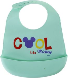 Stor Silikon-Lätzchen mit Fronttasche sicheres und komfortables Verschlusssystem - Mickey Mouse (Disney Baby)
