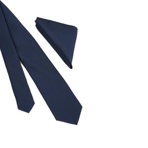 Burton - Krawatte und Einstecktuch Set für Herren BW506 (Einheitsgröße) (Marineblau)