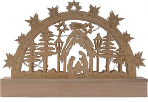 Holz-Schwibbogen 5 LEDs Lichterbogen Weihnachtsdeko Fensterdeko Adventsdeko, Design:Berg mit Sternschnuppe Holz-Schwibbogen 5 LEDs Lichterbogen Weihnachtsdeko Fensterdeko Adventsdeko, Design:Berg mit Sternschnuppe