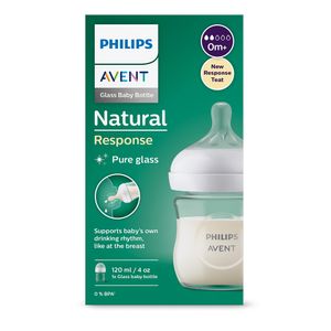 Avent Babyflasche Kinderflasche Milchflasche Glasflasche Natural Response Antikolik 120ml 0m+ Avent