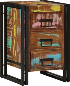 vidaXL Nachttisch bunt 40x35x50 cm aus massivem Altholz