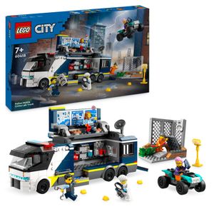 LEGO City Polizeitruck mit Labor, Polizei-Set mit Quad und LKW-Spielzeug für Kinder, Geschenk für Jungs und Mädchen ab 7 Jahre, plus 5 Minifiguren – 2 Polizisten, 1 Wissenschaftler und 2 Ganoven 60418