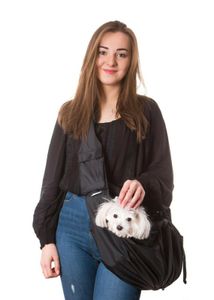 Tragetuch Hund, Katze Haustier Hand Schleuderträger Schultertasche Fronttasche hundetragebeutel Schwarz Hobbydog