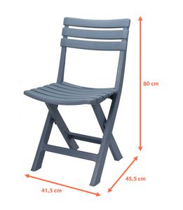 Skladacia stolička z pevného plastu - modrá/sivá - 042050030