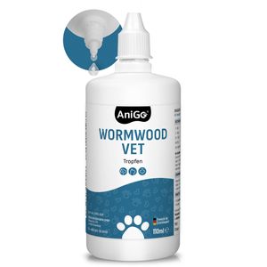 AniGo Wurm-Kraut Liquid Tropfen flüssig XL 110ml, Wurmkur sekundierend für alle Haustiere, Hund, Katze, natürliche Rezeptur, Wurmmittel sekundierend, kein Anthelminthikum