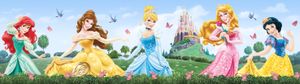 Disney selbstklebende Tapetenbordüre Prinzessinnen Blau, Grün und Gelb - 600011 - 14 x 500 cm