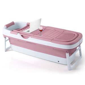 NiteSense Faltbare Badewanne - Rosa - 158 cm - Mobile wanne - Klappbare Badezuber - Bath Bucket - Erwachsene und Kinder - inkl. Badekissen