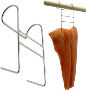 Speck-Räucherhaken 13cm x 5 - Räucherhaken aus Edelstahl, Fleischhaken, Raucherhaken für Speck