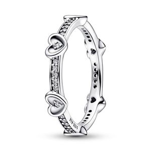 Pandora 192496C01 Ring Damen Strahlende Funkelnde Herzen Sterling-Silber Gr. 50