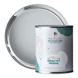 MissPompadour edelmatte Wandfarbe Grau mit Wärme 1L - sehr hohe Deckkraft - geruchsneutrale, spritzfreie Farbe - atmungsaktive Innenfarbe - Die Wertvolle