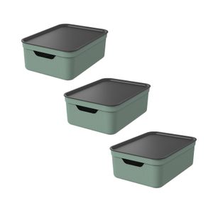 Set Deko Box mit Deckel A4/10 L JIVE, Farbe:Reseda green ged.