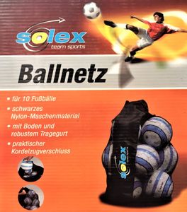 Solex Ballsack Ballnetz Balltasche für 10 Fußbälle Fußball