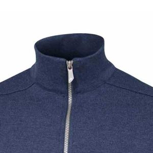 Ivanhoe Assar Full Zip Stahl-Blau mit front-zip merino Wolle Bis 2020 - Blau