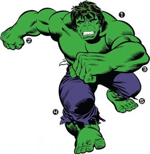 wandaufkleber Marvel Classic Hulk vinyl 19 Stück