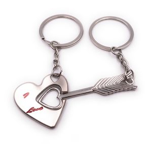 Onwomania Schlüsselanhänger Paaranhänger Liebe Herz Pfeil silber  Anhänger Keychain