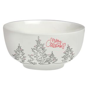 Schüssel Suppenschüssel Porzellanschale Müslischale Weihnachtsmuster 570 ml weiß