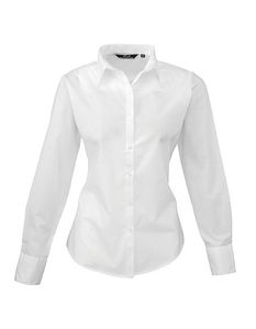 Premier Workwear Damen Popeline Bluse langarm PR300 white 42 (L/14)