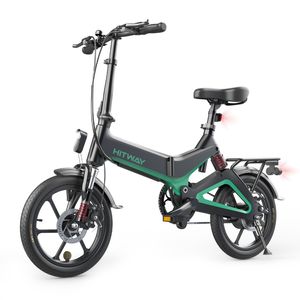 Hitway E-Bikes Elektrofahrrad mit Heckantriebscooter, Falt Elektrofahrräder mit 7,5 Ah Batterie, 16 Zoll, 25 km / h für Jugendliche und Erwachsene schwarz