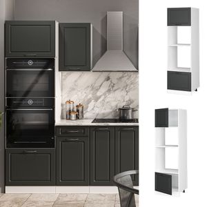 Vicco Mikrowellenschrank R-Line Weiß Anthrazit LH 60 cm Holzwerkstoff
