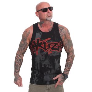 Yakuza Herren Crashed Skull Slim Tanktop, Schwarz, L