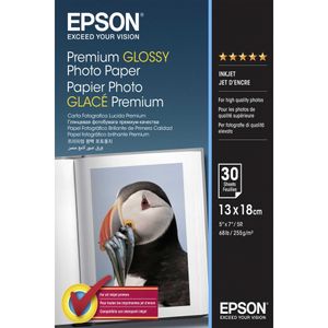 Epson Premium Glossy Photo Paper - Fotopapier, glänzend - 130 x 180 mm - 255 g/m2 - 30 Blatt - für Epson L130, L220, L310, L365, L565, L810| EcoTank L555| SureColor P600