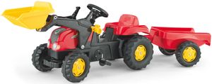 rolly toys Kid Trettraktor mit Schaufellader und Anhänger rot, Maße: 161x47x55 cm; 02 312 7
