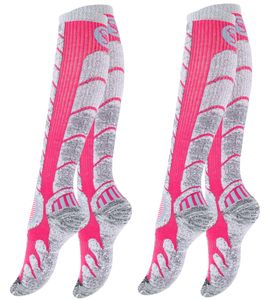 Stark Soul® 2 Paar Damen Skistrümpfe / Skisocken mit Spezialpolsterung 39-42 Pink