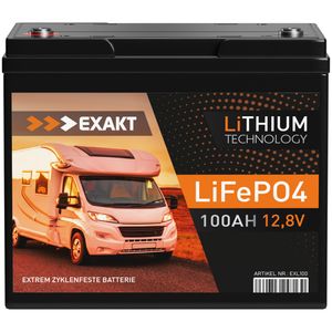 EXAKT LiFePO4 100Ah 12V Lithium Batterie