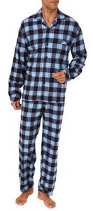 Herren Flanell Pyjama Schlafanzug zum durchknöpfen - auch in Übergrössen 281 101 95 651