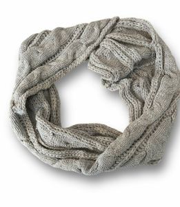 Winter Loop Schal | warm und weich | hochwertiger Wollschal mit Strickmuster [beige]