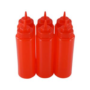 Kunststoff Quetschflasche Wuerze Verteiler Ketchup Senf reinweiss 13 Unzen N8T9 