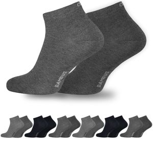 OCERA 6x Bambus Kurzschaft-Socken (Uni) für Damen und Herren in verschiedenen Farben - Grau-Mix 43/46