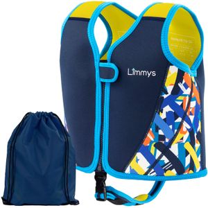 Limmys Schwimmweste für Kinder - Schwimmweste mit einstellbarem Auftrieb - Sichere und bequeme Schwimmweste - Marineblau - M (2 bis 5 Jahre)