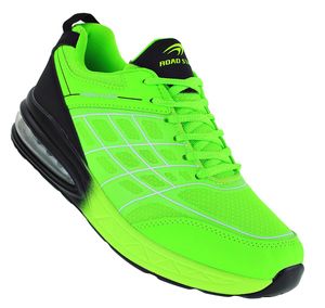 Neon Luftpolster Turnschuhe Schuhe Sneaker Boots Sportschuhe Uni 094, Schuhgröße:43, Farbe:Schwarz/Grün