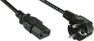 InLine® Netzkabel, Schutzkontakt gewinkelt auf Kaltgerätestecker C13, 5m