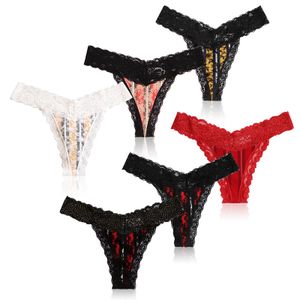Fiqops 6x Damen Tanga Slips Set Baumwolle Microfaser Panty Unterwäsche Hösche Gr.M，Rot