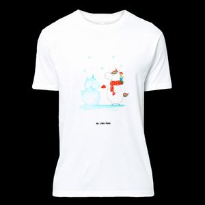 Mr. & Mrs. Panda Größe XXL T-Shirt Einhorn Schneemann - Weiß - Geschenk, Einhorn Deko, Kuchen, Pegasus, Einhörner, Frauen, Damen, Junggesellenabschied, Herrn, Nachthemd