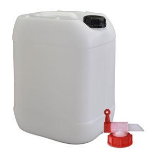 plasteo® 20 Liter Kanister Wasserkanister Campingkanister + 1 x Hahn Lebensmittelecht BPA frei Gastronomie Gewerbe Camping Wohnwagen Indoor Outdoor