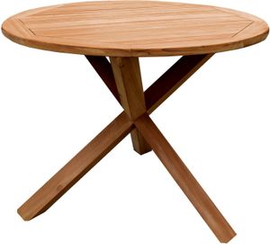 Teako Design Esstisch Teakholz Rund Ravenna – Wetterfestes Massivholz, Durchmesser wählbar (120 cm)