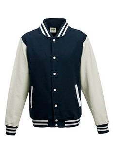 Just Hoods Herren Varsity Jacket Sweatjacke JH043 oxford navy/white XXL